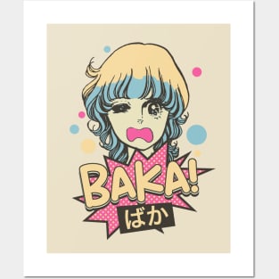 Baka! Japanese Aesthetic Otaku Girl Vintage Posters and Art